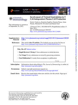 Cell-Independent Plasma Cell Production Involvement of Twisted