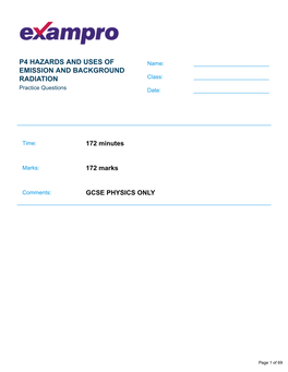 P4 Hazards and Uses of Emission and Background