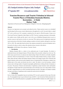 Tourism Resources and Tourist Visitation in Selected Tourist Places