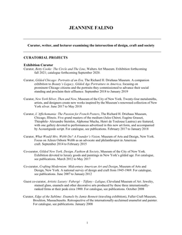 Jeannine Falino's CV