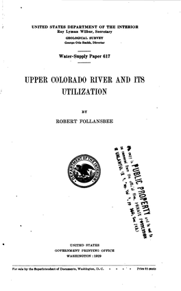 Upper Colorado River and Its Utilization