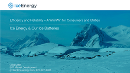 Ice Energy & Our Ice Batteries