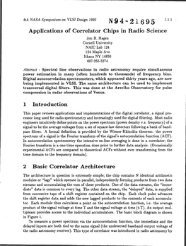 Applications of Correlator Chips in Radio Science 1 Introduction 2