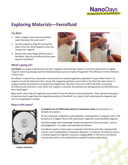 Exploring Materials—Ferrofluid