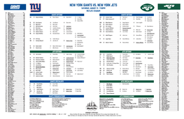 NEW YORK GIANTS Vs. NEW YORK JETS SATURDAY, AUGUST 14 • 7:30PM METLIFE STADIUM No