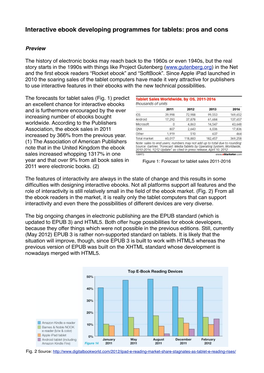 Interactive Ebook Developing Programmes for Tablets: Pros and Cons