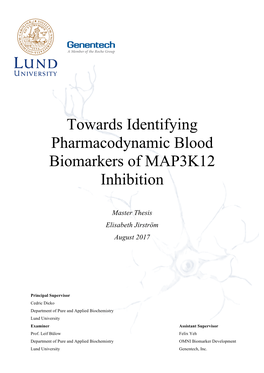 Towards Identifying Pharmacodynamic Blood Biomarkers of MAP3K12 Inhibition