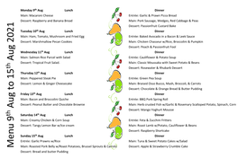 Menu 11 Aug Sept 2021 WH