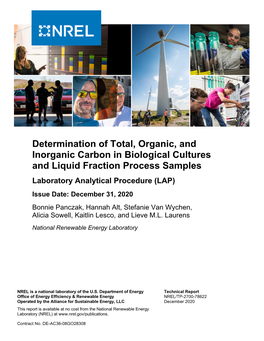 Determination of Total, Organic, and Inorganic Carbon In