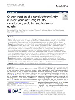 Characterization of a Novel Helitron Family in Insect Genomes: Insights