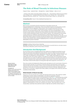 The Role of Blood Viscosity in Infectious Diseases