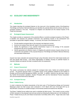 4.0 Ecology and Biodiversity