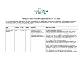 1 Conservation Casework Log Notes February 2020