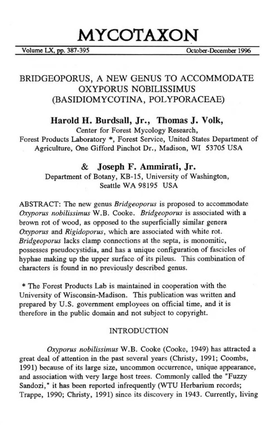 MYCOTAXON Volume LX