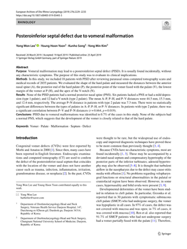 Posteroinferior Septal Defect Due to Vomeral Malformation