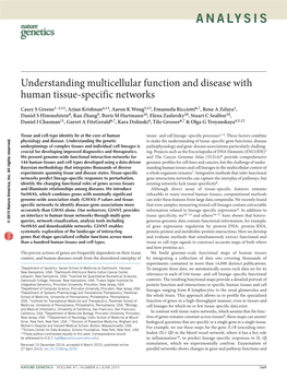 Understanding Multicellular Function and Disease with Human Tissue-Specific Networks