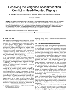 Resolving the Vergence-Accommodation Conflict