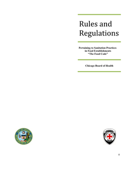 Rules and Regulations Pertaining to Sanitation Practices in Food Establishments