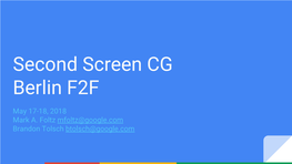 Second Screen CG Berlin F2F