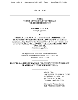 Cargill V. Garland Case No