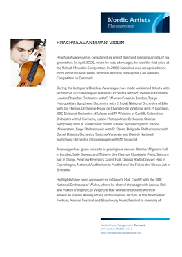 Hrachya Avanesyan, Violin