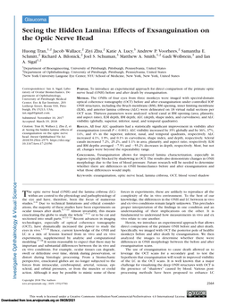 Effects of Exsanguination on the Optic Nerve Head