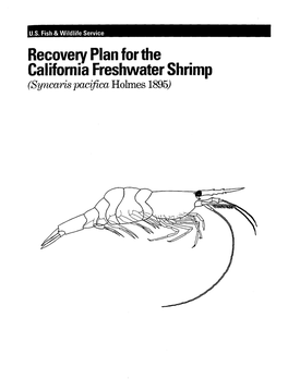 Recovery Plan for the California Freshwater Shrimp
