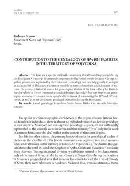 Contribution to the Genealogy of in The