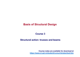 Course 3 Structural Action: Trusses and Beams