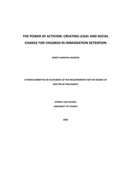 The Power of Activism: Creating Legal and Social Change for Children in Immigration Detention