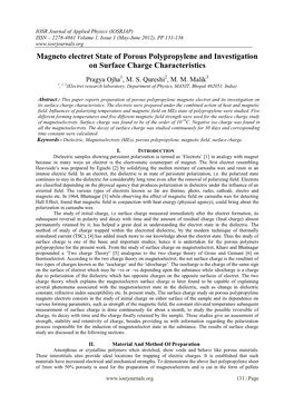 Magneto Electret State of Porous Polypropylene and Investigation on Surface Charge Characteristics