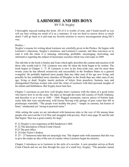 Larimore and His Boys by F.D