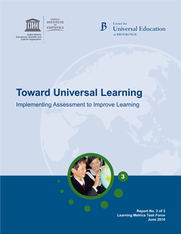 Toward Universal Learning Implementing Assessment to Improve Learning