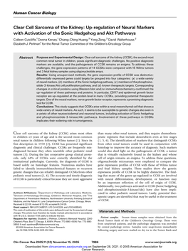 Clear Cell Sarcoma of the Kidney
