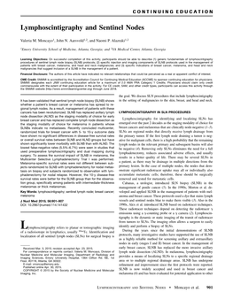 Lymphoscintigraphy and Sentinel Nodes