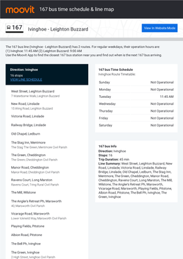 167 Bus Time Schedule & Line Route