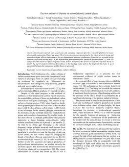 Exciton Radiative Lifetime in a Monoatomic Carbon Chain