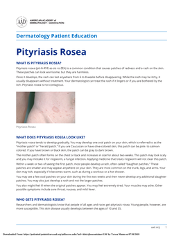 Pityriasis Rosea