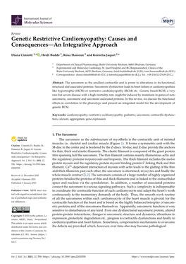 Genetic Restrictive Cardiomyopathy: Causes and Consequences—An Integrative Approach