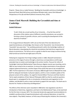 James Clerk Maxwell: Building the Cavendish and Time at Cambridge
