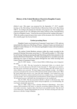 History of the United Brethren Church in Dauphin County by I.H