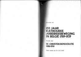 Iso Jaar Katholieke Arbeidersbeweging in Belgie 1789-1939
