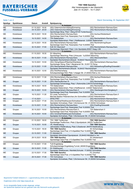 TSV 1908 Gars/Inn Alle Vereinsspiele in Der Übersicht Zeit: 01.10.2021 - 14.11.2021