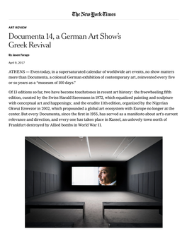 Documenta 14, a German Art Show's Greek Revival