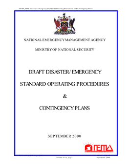 Draft Disaster/Emergency Standard Operating Procedures