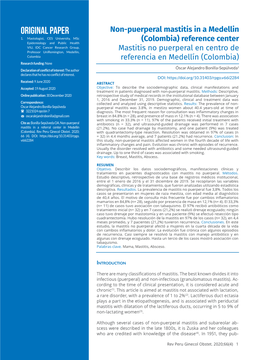 Non-Puerperal Mastitis in a Medellin 1