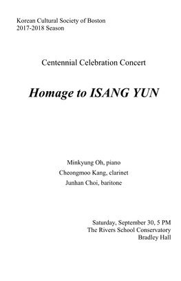 Homage to ISANG YUN