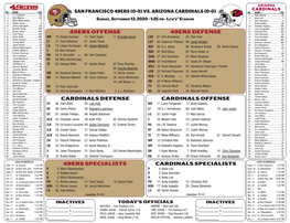 San Francisco 49Ers (0-0) Vs