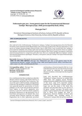 Journal of Zoological and Bioscience Research -Volume 4, Issue 2, Page No: 7-13 Copyright CC BY-NC-ND 4.0 Available Online At