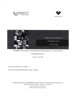 Cdnicyt Comi5ió Nacional De Inve5tigaoón Científica Y Tecnológica